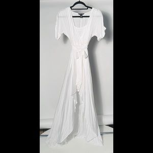 White Flowy Summer Dress with Slip XXS